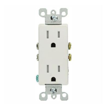 Prise murale Décora double inviolable - 125 V - 15 A - Blanc