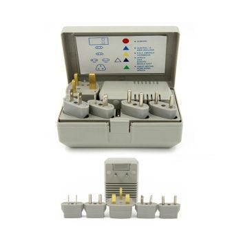 Ensemble de convertisseur de voltage international avec adaptateurs et boîtier - 110 V/120 V à 220 V/240 V