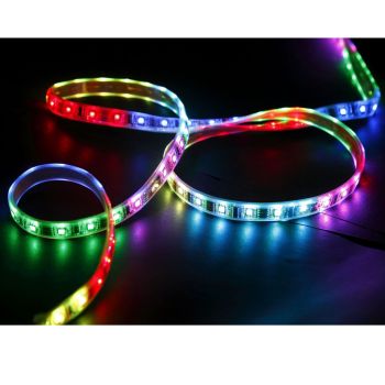 Bande lumineuse DEL avec télécommande - 12V - 60 DEL/m - RVB - 1m