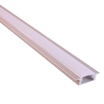 Rail mince en aluminium pour bande de lumière DEL - Couvercle givré - 24 mm X 1 m