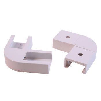 Jonction en coin aluminium pour rail bande DEL - Gris /Blanc - Paquet de 2 