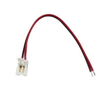 Connecteur de jonction femelle avec fil pour bande DEL monochrome - 8 mm