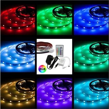 Outdoor LED Strip Light with Remote Control - 12V - 60 LED/m - RGB - 1m
