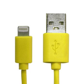 USB Male to Lightning Male Cable - Yellow - 1 m