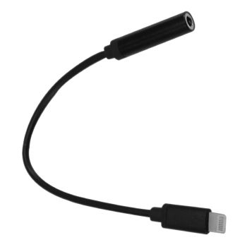 Lightning Male to 3.5 mm Female Adapter - Black - 20 cm