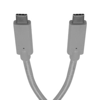 Câble tressé USB-C mâle à mâle - Argent - 1 m