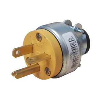 Fiche ronde NEMA 5-20P avec mise à la terre et serre-câbles - 125V - 20A