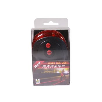 Abs Bike Tail Flashlight, 5LED And 2 Laser, 2*Aaa Ba
