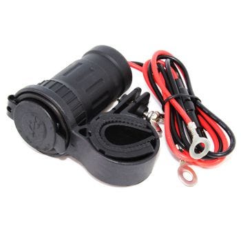 Double prise USB étanche 12V pour montage sur guidon