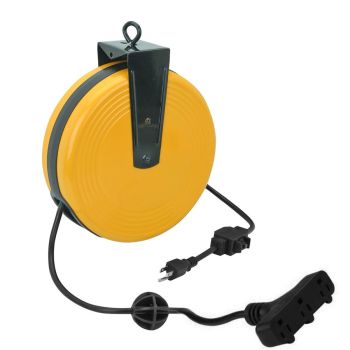 3-Outlets Extension Cord with Retractable Reel - Indoor - 7.6 m (25′)