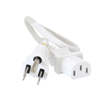 Cordon d′alimentation CA NEMA 5-15P à C13 - 3C/16 AWG - Blanc - 50 cm