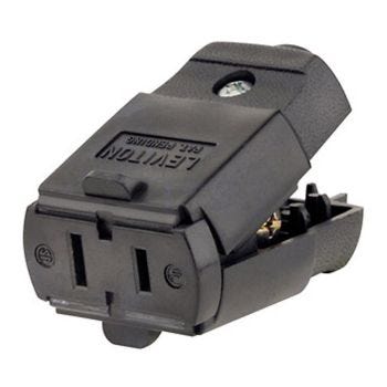 Prise d'extrémité LEVITON NEMA 1-15R polarisée - 2 fils - 15A/125V - Noir