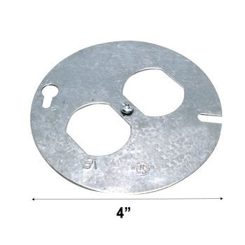 Metal Cover for Electrical Box Duplex Receptacle - Round - 4″