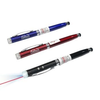 5-in-1 Multi Tool Pen with Laser, Light and Tactile Tip - Various Colors