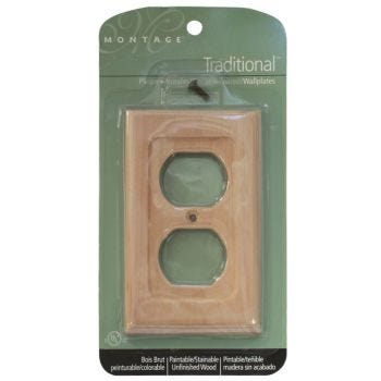 Double Wall Plate for Docket - Paintable Raw Wood