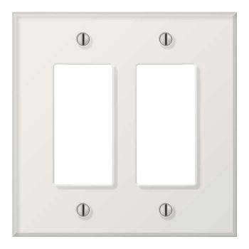 Two gang wall plate - White