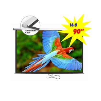 Automatic Locking Aluminum Manual Projection Screen - 90″
