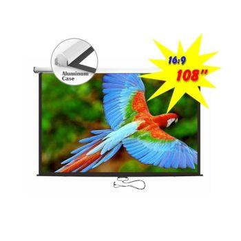 Écran de projection manuel en aluminium à verrouillage automatique - 108″