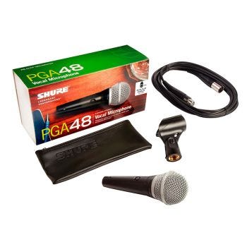 Microphone dynamique cardioïde SHURE PGA48-XLR avec accessoires
