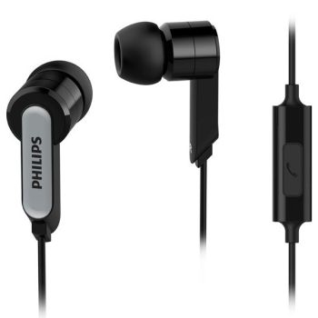Écouteurs intra-auriculaires PHILIPS SHE1405BK avec fil et microphone - 3.5 mm - Noir