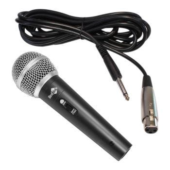 Microphone dynamique unidirectionnel avec interrupteur et câble