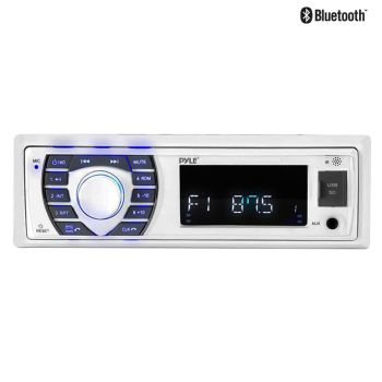 PYLE Marine Single DIN Bluetooth Multimedia Receiver - USB/SD/AUX/FM
