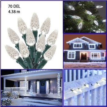 Outdoor LED String Lights - 70 LED - Pure White - 4.38 m