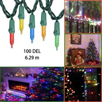 Outdoor LED String Lights - 100 LED - Multicolor - 6.29 m