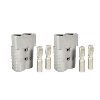 Connecteur Anderson avec terminaux - 600V - 350A - 2AWG - Gris - Paquet de 2