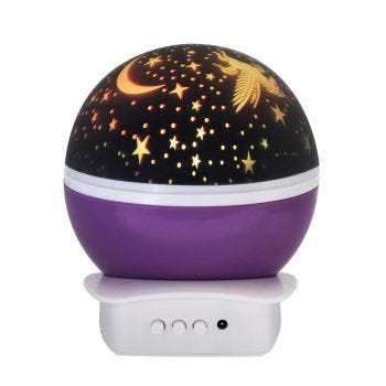 Veilleuse rotative à projection d′étoiles et licorne multicolore - Couleurs variées