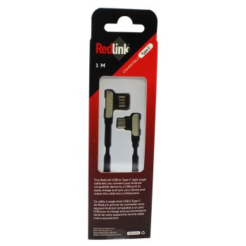 USB to Type C Right Angle Cable - 1 m - Black
