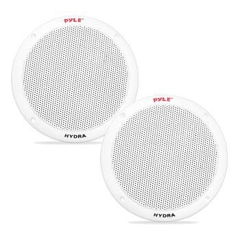 PYLE PLMR605W 6-1/2-Inch 2-Way Marine Speaker - 400W - White - Pair