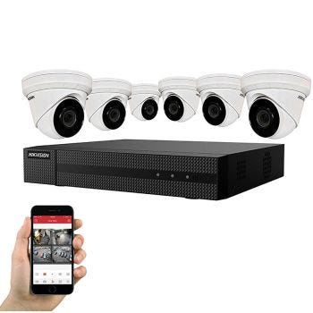 Système 6 caméras de surveillance IR HIKVISION NVR PoE 8 canaux - 8MP - Blanc
