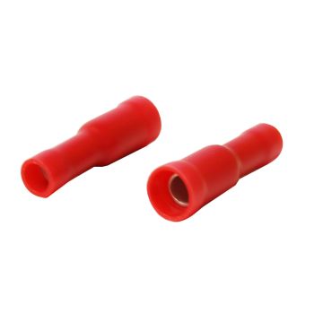 Terminal bullet femelle double baril - 4 mm - 22-16 AWG - Rouge - Paquet de 10