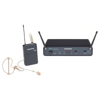 Système de microphone SAMSON miniature serre-tête sans fil UHF - 16 canaux