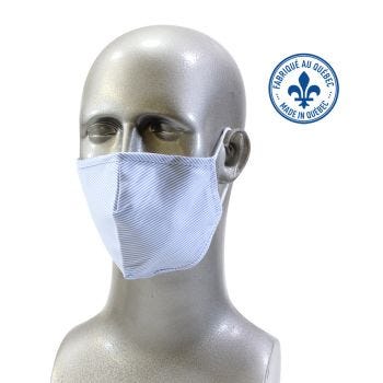 Washable Reusable Antibacterial Mask  In HÖRST Fabrics - Blue Stripes - 1 pce