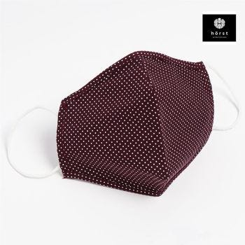 Washable Reusable Cotton HÖRST Mask  - Burgundy with Dots - 1pce