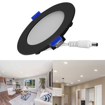 4-inch Ultra Thin LED Recessed Light Kit - 10 W - CCT - Black - 4-Pack