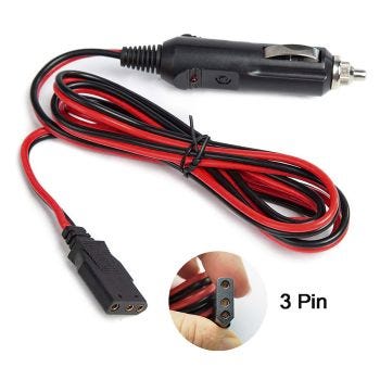 3-Pin CB Radio Power Cord for Cigarette Lighter - 12V