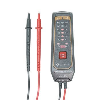 Testeur de tension et disjoncteur de fuite de terre DDFT - 12V à 480V CA / 9V à 110V CC