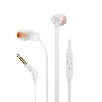 JBL Tune 110 Wired Earphones with Microphone - White