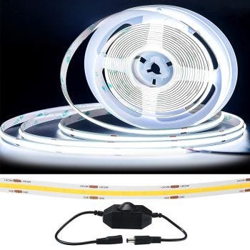 Flexible COB LED Strip with Dimmer - 24 V - 320 DEL/m - IP20 - 6000K - 5 m