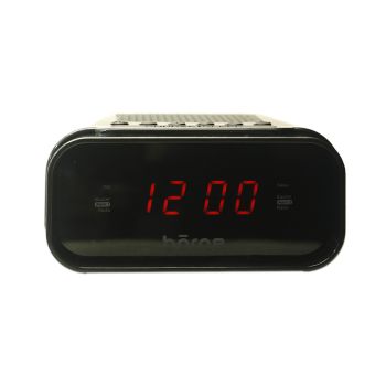 AM/FM Digital Alarm Clock Radio with Dual Alarm - Black