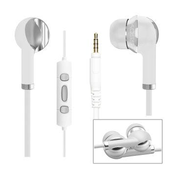 Écouteurs intra-auriculaire avec fil et microphone - 3.5 mm - Blanc