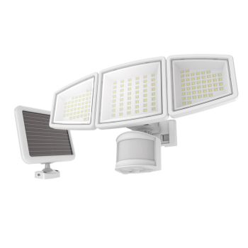 Outdoor Solar Motion Sensor Security Light - Triple Head - 28.8 W - 5000 K - White