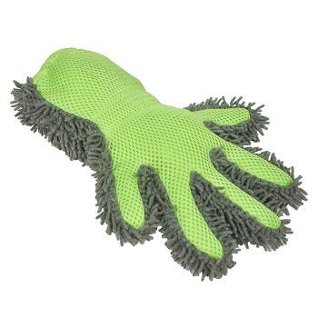 Microfiber Vehicle Cleaning Mitt - Grey/Green