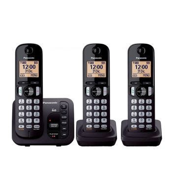 Ensemble de 3 téléphones sans-fil avec Répondeur - Noir - Réusiné