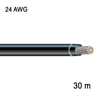 Stranded Tinned Copper Wire - 1C/24 AWG - Black - 30 m