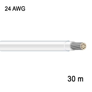Stranded Tinned Copper Wire - 1C/24 AWG - White - 30 m