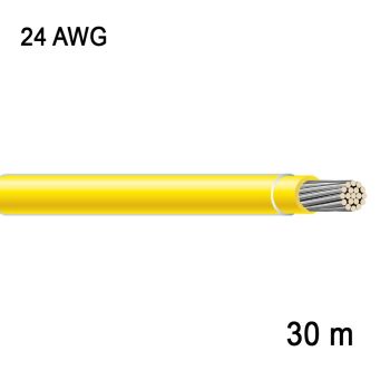 Stranded Tinned Copper Wire - 1C/24 AWG - Yellow - 30 m